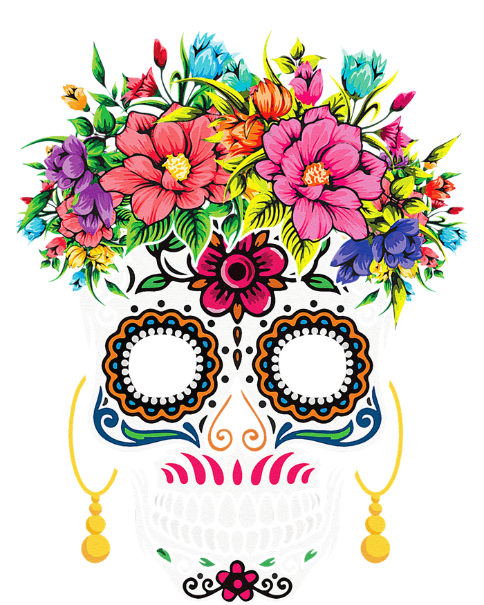 Cinco De Mayo Sugar Skull Dia De Los Muertos Day Of Dead Cropped Pullover Crew