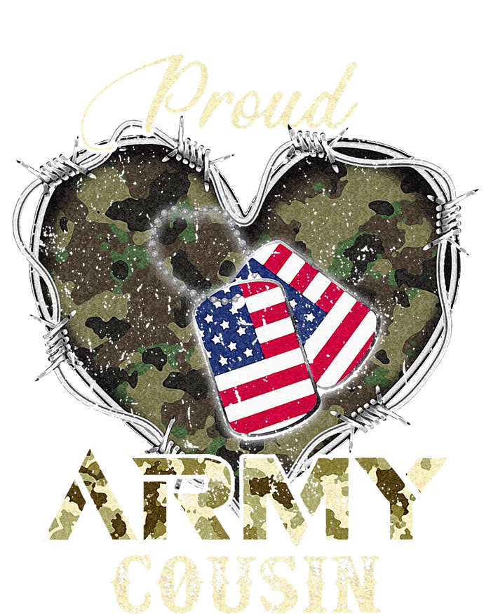 Proud Army Cousin With Heart American Flag For Veteran T-Shirt