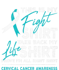 This Is My Fight Cervical Cancer Awareness White Teal Ribbon Softstyle Adult Sport Polo