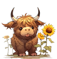 Cute Baby Highland Cow With Sunflowers Calf Animal Farm Cooling Performance Crew T-Shirt