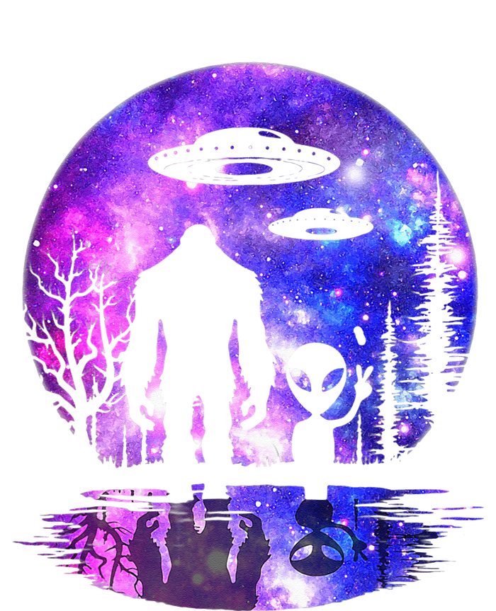 Alien And Bigfoot Full Moon Sasquatch UFO Cooling Performance Long Sleeve Crew