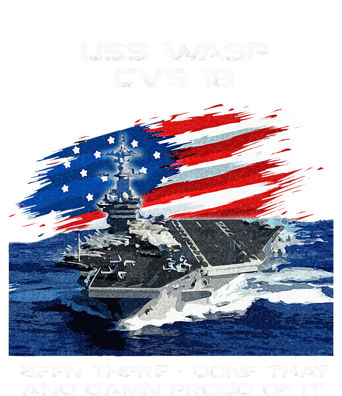 USS Wasp CVS 18 Aircraft Carrier Veteran USA Flag Christmas Cropped Pullover Crew