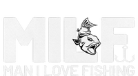 Man I Love Fishing Funny Sayings Milf Fishing Women's Knotted Racerback Tank