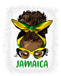 Afro Messy Bun Jamaica Flag Jamaican Girl Black Woman Womens Cotton Relaxed Long Sleeve T-Shirt