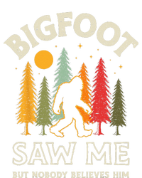 Bigfoot Saw Me But Nobody Believes Him Funny Sasquatch Retro V-Neck T-Shirt