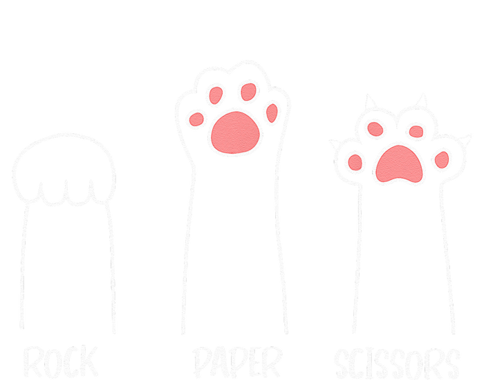 Rock Paper Scissors Hand Game Cute Pink Paw Funny Cat T-Shirt