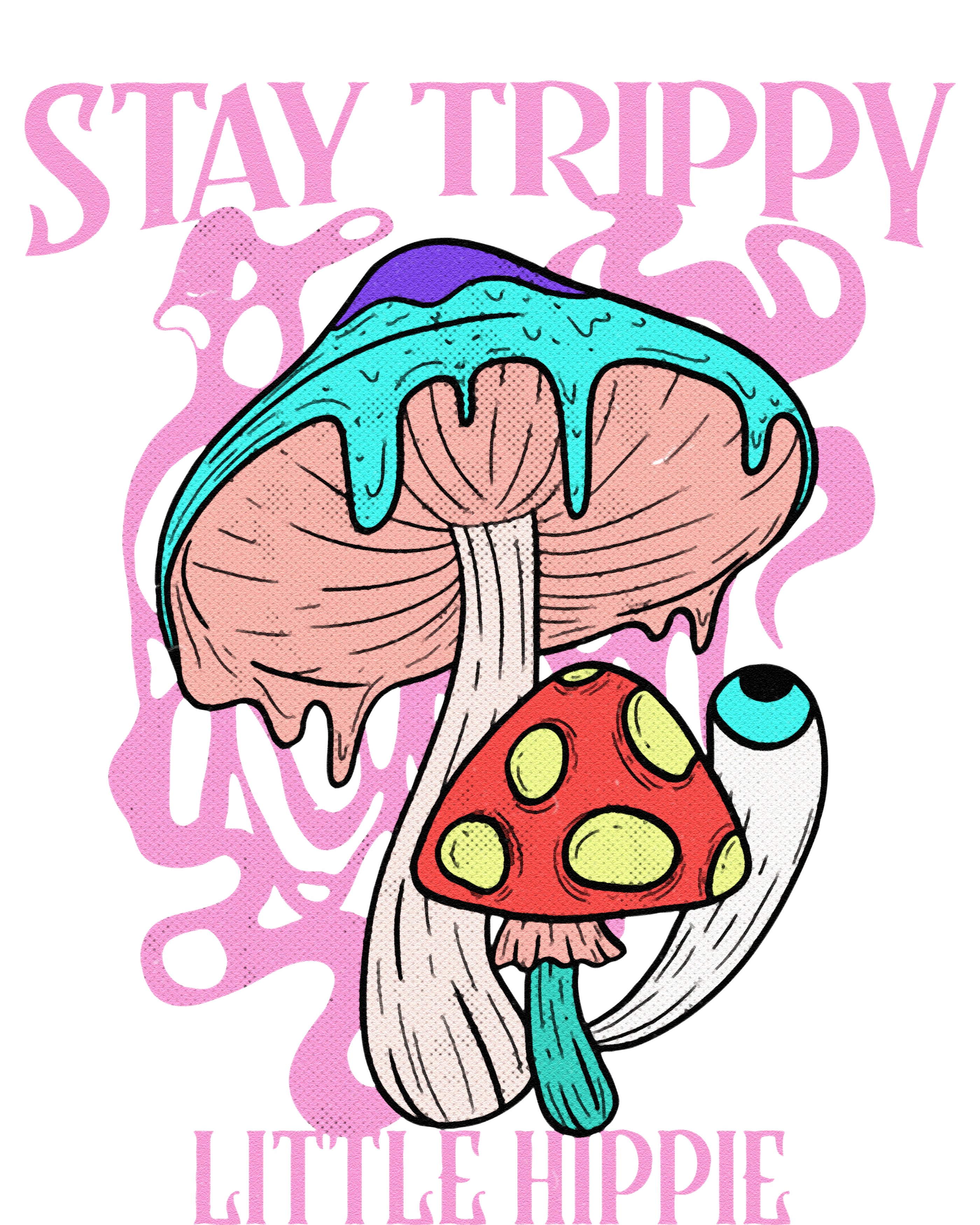 Retro Psychedelic Mushroom Stay Trippy Little Hippie Gift Dry Zone Grid Polo