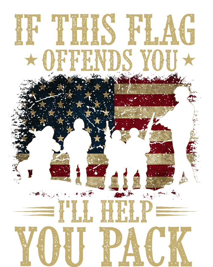 If This Flag Offends You Ill Help You Pack American Flag T-Shirt