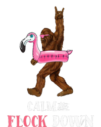 Calm The Flock Down Funny Pool Party Bigfoot Flamingo Coaster