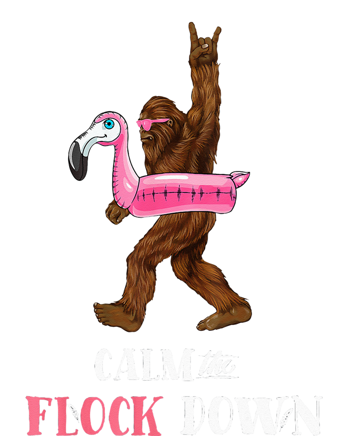 Calm The Flock Down Funny Pool Party Bigfoot Flamingo Coaster