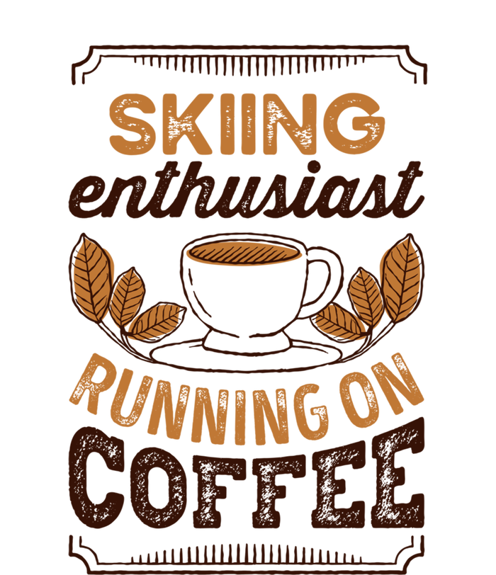 Skiing Enthusiast Running On Coffee Gift For Skier Kids Long Sleeve Shirt