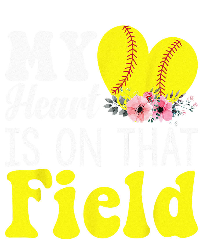 My Heart Is On That Field Baseball Softball Mom Gifts Kids Long Sleeve Shirt