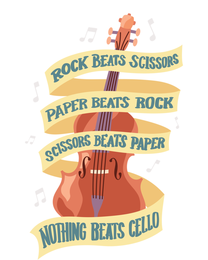 Rock Paper Scissors Nothing Beats Cello Instrut Musician Gift Women's T-Shirt