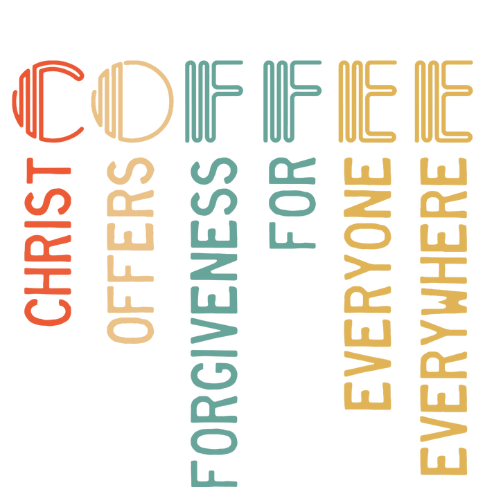 Coffee Christ Offers Forgiveness For Everyone Everywhere Pom Pom 12in Knit Beanie