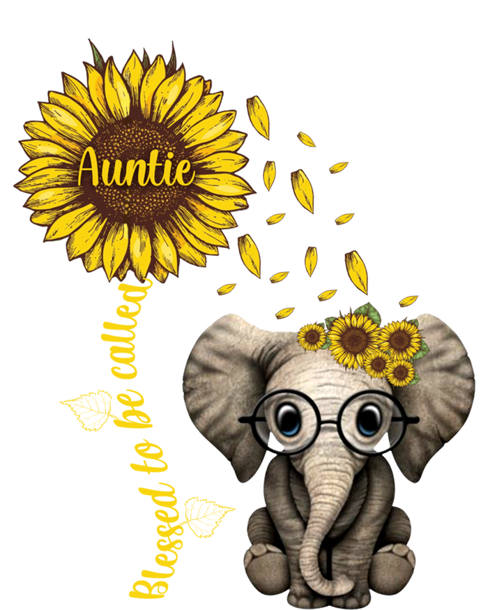 Blessed To Be Called Auntie Sunflower Elephant Hippie Gift Stripe Pom Pom Beanie