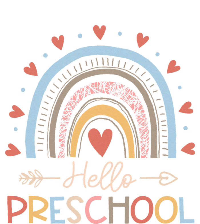 Boho Rainbow Hello Preschool First Day Of School Teacher T-Shirt