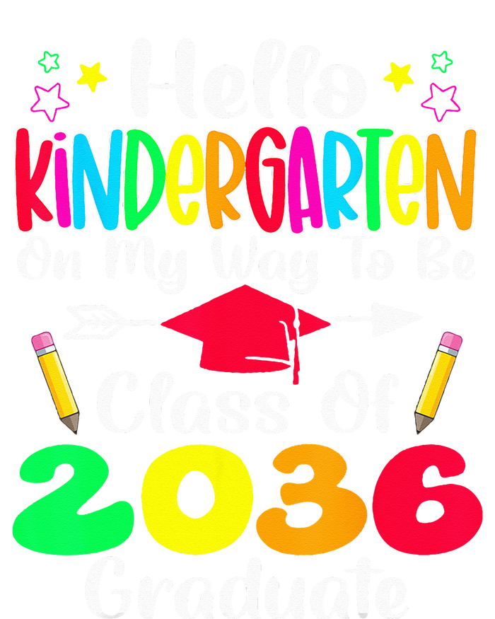 Hello Kindergarten Class Of 2036 Grow With Me Back To School Ladies Long Sleeve Shirt