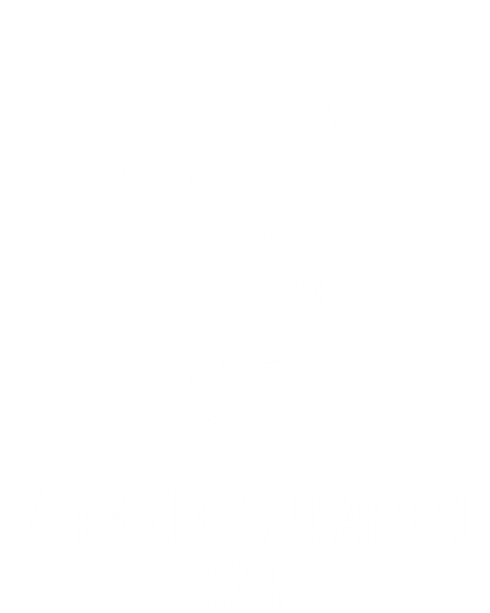 I Need Vitamin Ski Skiing Motivational Saying Skier Gift Pom Pom 12in Knit Beanie