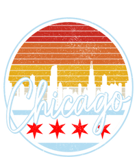 Chicago Flag Vintage Retro Skyline Pride Ladies Long Sleeve Shirt