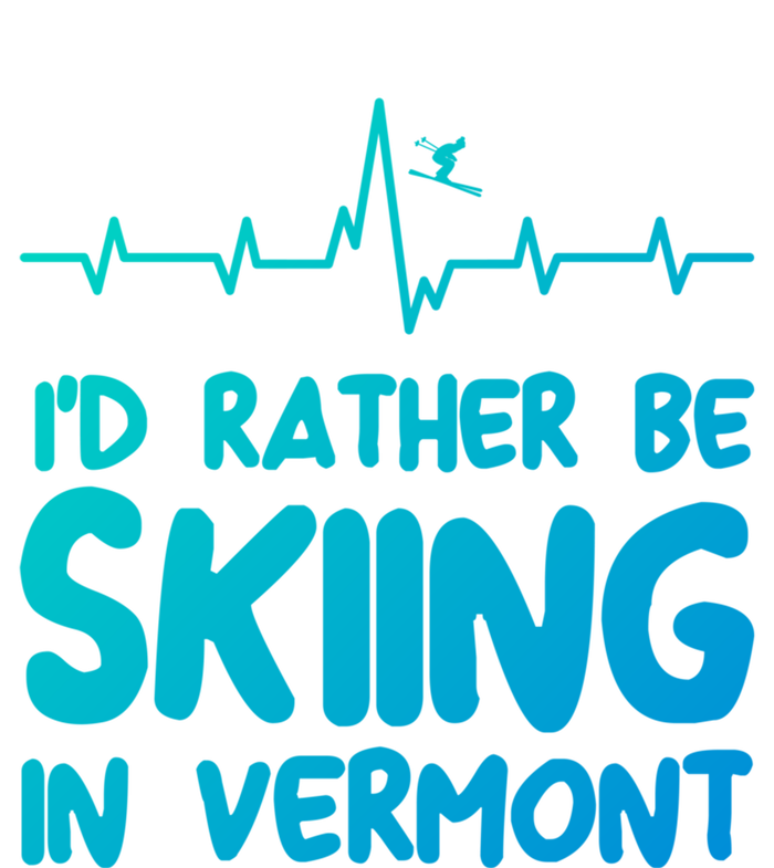 Id Rather Be Skiing In Vermont Skiing Gift Short Acrylic Beanie