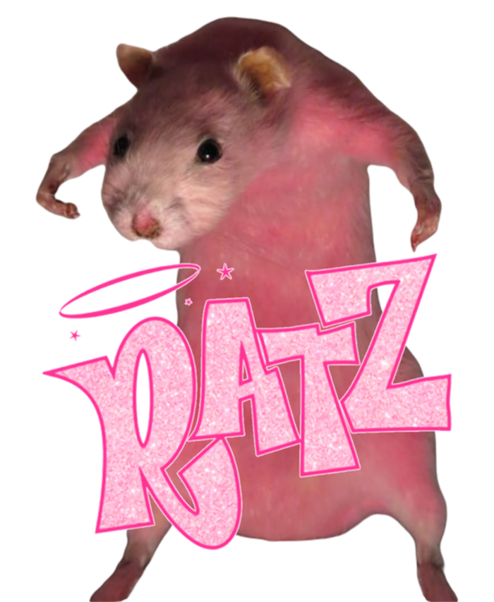 Funny Ratz Pink Rat Ratz Meme Womens Funnel Neck Pullover Hood