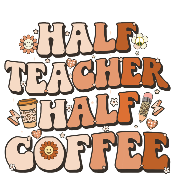 Groovy Half Teacher Half Coffee Inspirational Quotes Teacher Tank Top