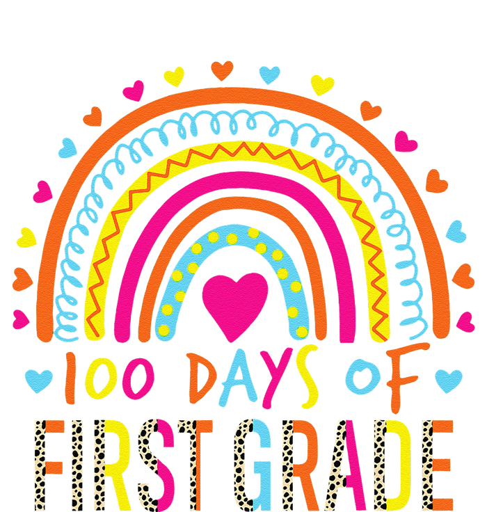 100 Days Of First Grade Leopard Rainbow 100th Day Of School T-Shirt