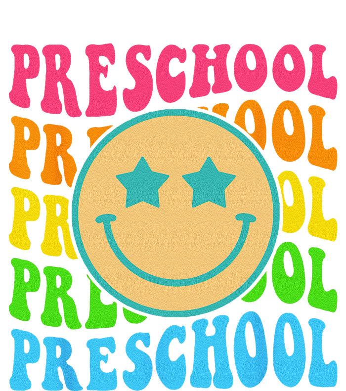 Groovy Preschool Vibes Face Retro Teachers Back To School T-Shirt