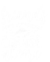 Friends Dont Let Cruise Alone Beach Summer Vacation Nautical Gift Full-Length Apron With Pockets