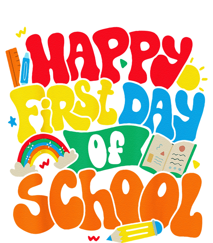 Happy First Day Of School Retro Teacher Funny Back To School Cooling Performance Crew T-Shirt