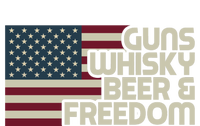 Gun Whisky Beer And Freedom American Flag Funny Vintage Retro Gift Striped Beanie with Solid Band