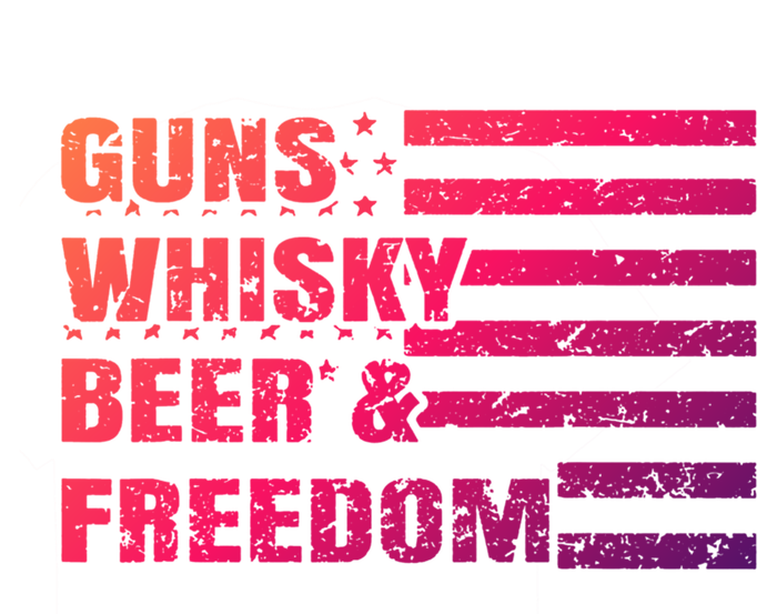 Gun Whisky Beer And Freedom American Flag Cool Gift For Guys Gift V-Neck T-Shirt