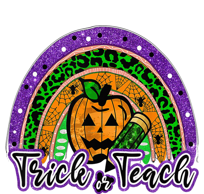 Trick Or Teach Funny Teacher Halloween Rainbow Pumpkin T-Shirt