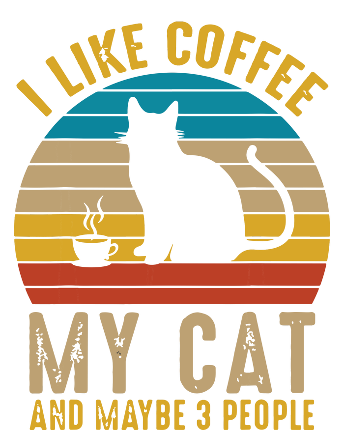 I Like Coffee My Cat And Maybe 3 People Funny Retro Ladies Essential Flowy Tank