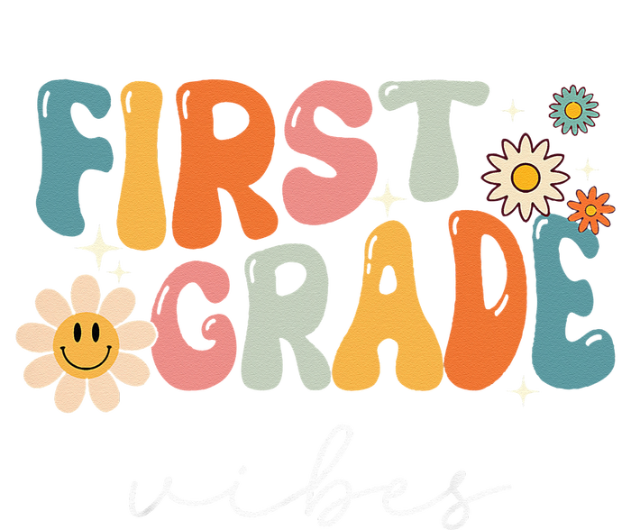 Retro First Grade Vibes 1st Grade Team First Day Of School Striped Beanie with Solid Band