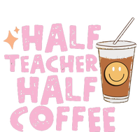 Retro Groovy Half Teacher Half Coffee Happy Teachers Day Premium T-Shirt