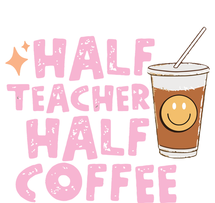 Retro Groovy Half Teacher Half Coffee Happy Teachers Day Premium T-Shirt