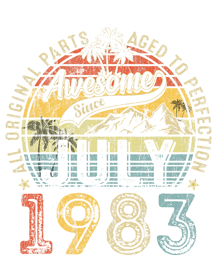 Awesome Since July 1983 Vintage Gifts Men 40th Birthday Women's Knotted Racerback Tank