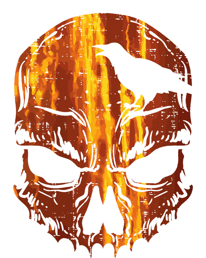 Orange Skull Crow Skeleton Horror Scary Halloween Costume T-Shirt