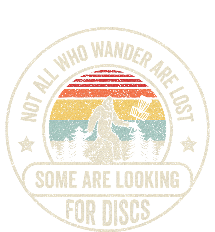 Disc Golf Basket Retro Not All Who Wander Are Lost Bigfoot V-Neck T-Shirt