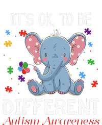 It's Ok To Be Different Elephant Autism Awareness Striped Beanie with Solid Band