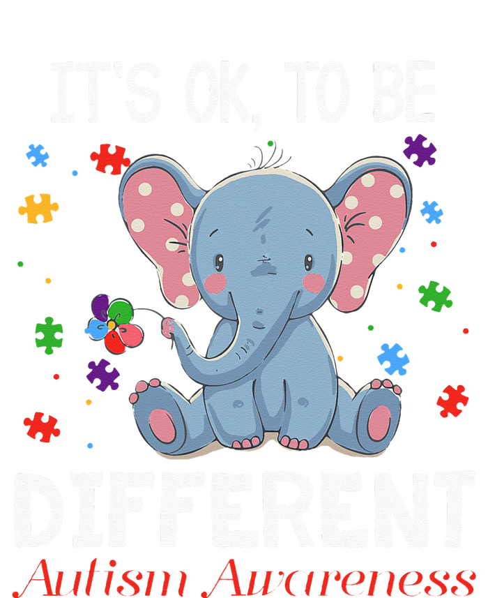 It's Ok To Be Different Elephant Autism Awareness Striped Beanie with Solid Band