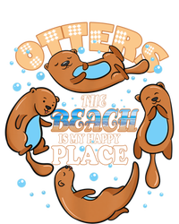 My Happy Place Is The Beach Funny Sea Otter Lover Great Gift Women's V-Neck T-Shirt