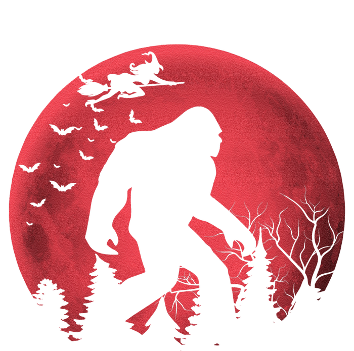 Bigfoot Blood Moon Full Moon On Halloween And Flying Witch Valucap Bio-Washed Visor