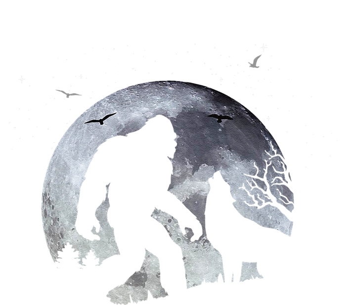 Bigfoot Full Moon Howling Wolf Halloween Long Sleeve Shirt