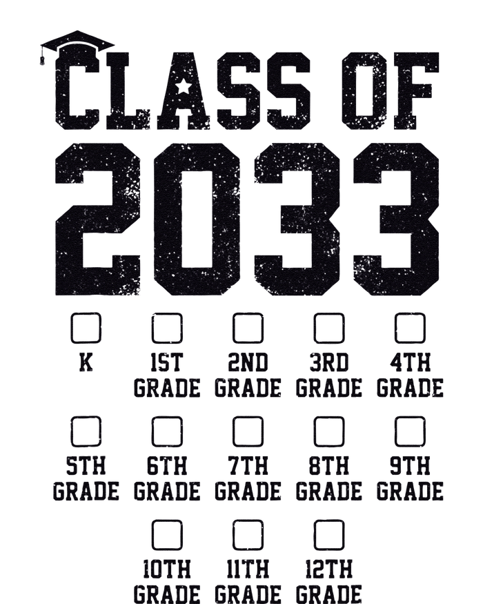 Class Of 2033 Grow With Me Check Mark First Day Of School T-Shirt