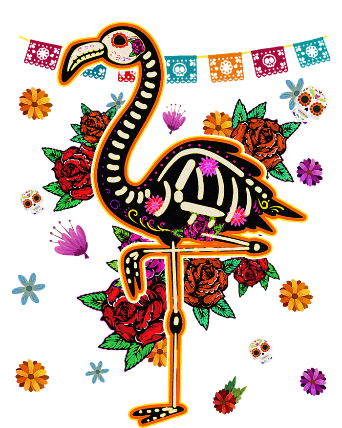 Sugar Skull Mexican Flamingo Bone Halloween Day Of Dead Tall Hoodie