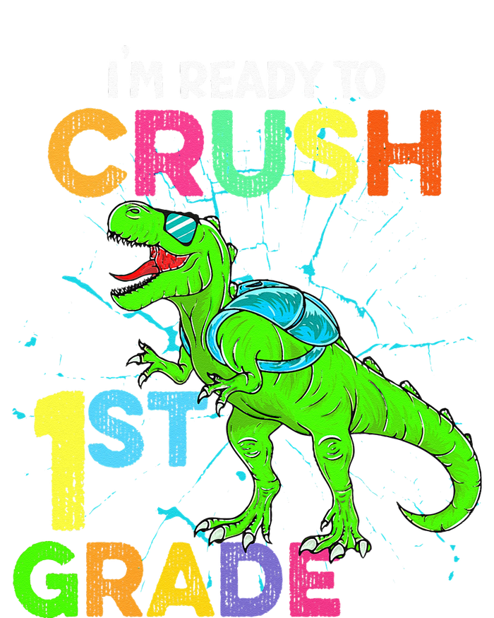 I'm Ready To Crush 1st Grade Dinosaur Back To School V-Neck T-Shirt