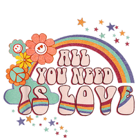 All You Need is Love Rainbow Groovy Vibes Hippie Cooling Performance Crew T-Shirt