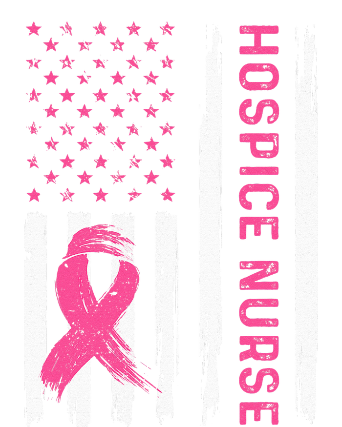 Hospice Nurse American Flag Nurse Breast Cancer Awareness T-Shirt